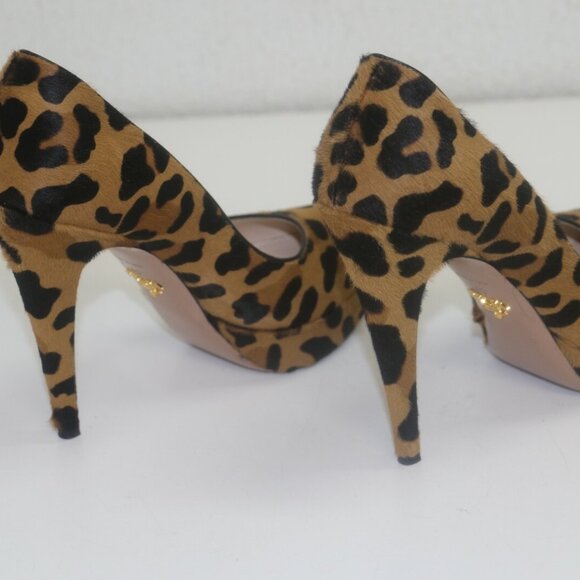 Prada Leopard Print Calf Hair Brown/Black Calzature Donna St.Ghepardo Chic US 9. - Picture 14 of 14